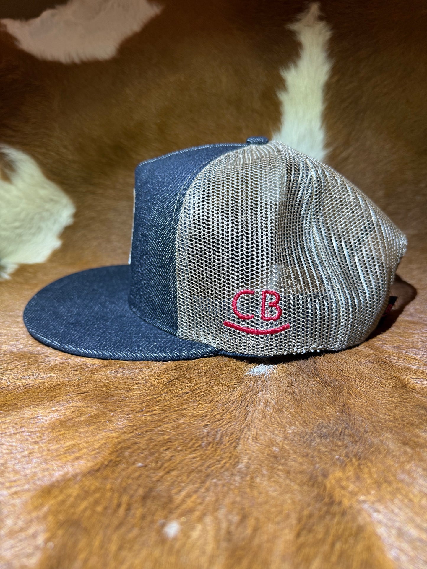 Black Denim Flat Brim